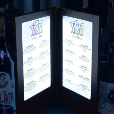 Illuminated Personalised LED Menu Covers